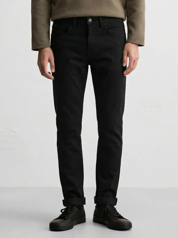  Erkek Siyah Slim Fit Kot Pantolon