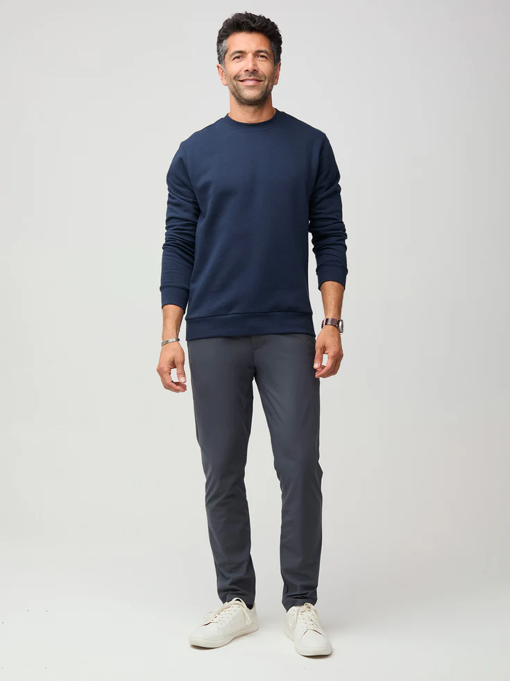 Erkek Regular Fit Bisiklet Yaka Lacivert İnce Sweatshirt