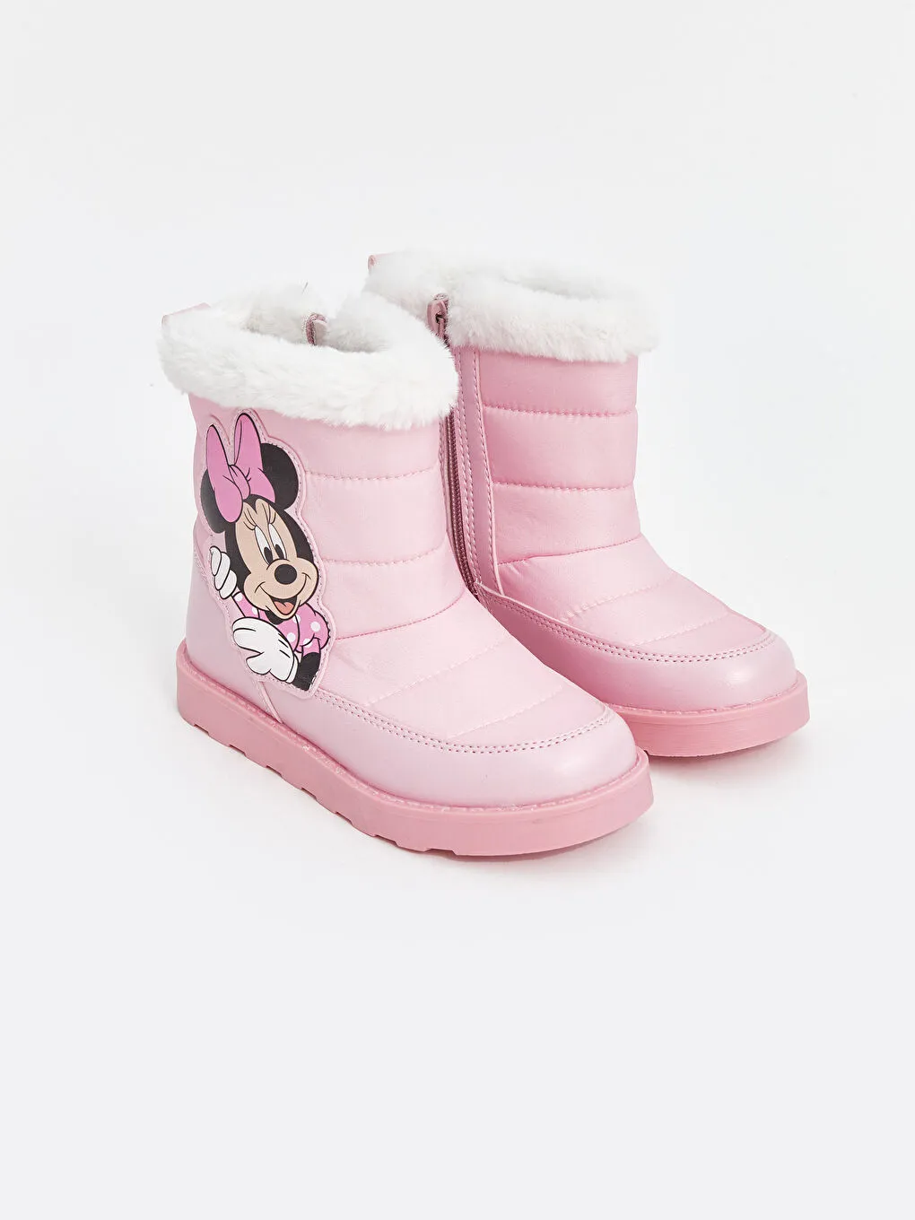 Pembe Minnie Mouse Baskılı Kız Çocuk Bot