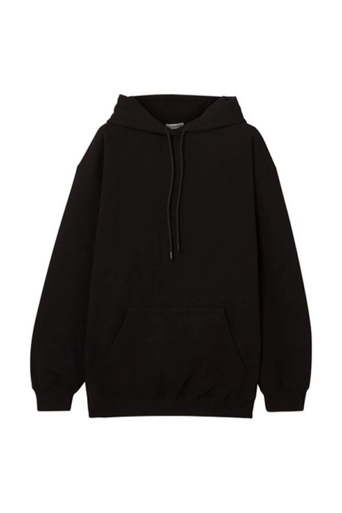 Unisex Siyah Basic Sweatshirt Hoodie